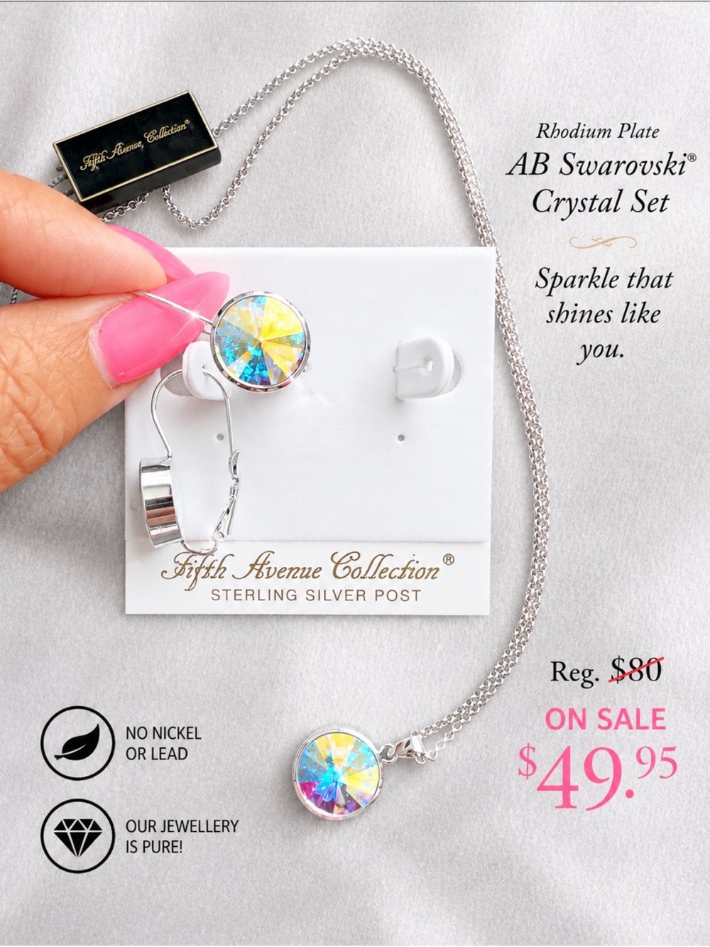 Fifth Avenue Collection AB Crystal Necklace